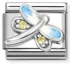 Nomination Italy 330321/10 Classic S/ steel, enamel, CZ, 925 sterling silver Dragonfly light blue YELLOW