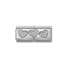 Nomination Italy 330732/02 Classic Silver & CZ Double Rich 3 Hearts