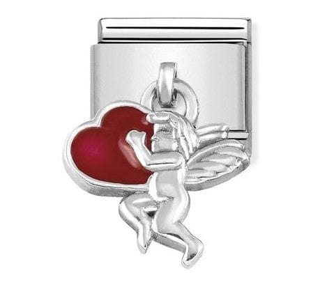 Nomination Italy - Classic Sterling Silver & Enamel Pendant - Angel With Heart Charm