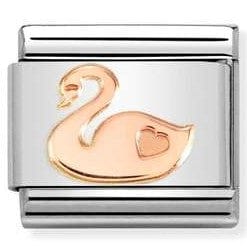 Nomination Italy Rose Gold Swan with Heart Charm.