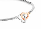 Nomination Italy Bracelets 028004/051 MILLELUCI bracelet,S/Steel,CZ, ROSEGOLD Double hearts