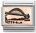 Nomination Italy Charm 430111/07 Classic Plate S/Steel & Bonded Rose Gold Newcastle Tyne Bridge