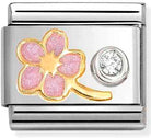 Nomination Italy Composable Gold 630302/08 Classic  steel, enamel, 750 gold, 925 silver, CZ Myosotis PINK cz WHITE