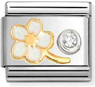 Nomination Italy Composable Gold 630302/10 Classic steel, enamel, 750 gold, 925 silver, CZ Myosotis WHITE cz WHITE