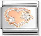 Nomination Italy Composable Rose 430202/42 Classic steel, enamel & 9k rose gold Silver glitter star heart