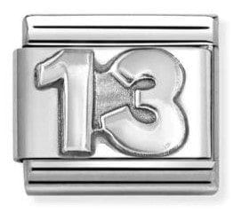 Nomination Italy Composable Silver 330101/75 Classic OXIDIZED SYMBOLS,St.steel,925 sterling silver number 13