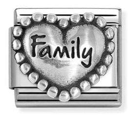 Nomination Italy Composable Silver 330101/84 Classic OXIDIZED SYMBOLS in st.steel and 925 sterling silver Heart with dots Family