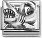 Nomination Italy Composable Silver 330101/87 Classic OXIDIZED SYMBOLS in st.steel  925 silver Shark