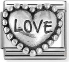 Nomination Italy Composable Silver 330101/88 Classic OXIDIZED SYMBOLS in st.steel  925 silver Love Heart