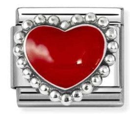 Nomination Italy Composable Silver 330204/39 Classic ,steel, enamel ,925 sterling silver Red raised heart