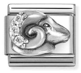 Nomination Italy Composable Silver 330326/01 Classic ZODIACO RELIEF steel,CZ,925 sterling silver Aries