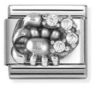 Nomination Italy Composable Silver 330326/08 Classic ZODIACO RELIEF steel, CZ,925 sterling silver Scorpio