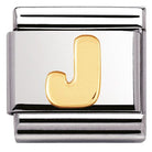 Nomination Italy Link 030101/10 Classic LETTER J Steel,Bonded Yellow Gold