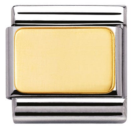 Nomination Italy Link 030121/01 Classic Plate,S/steel bonded yellow Plain gold