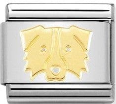 Nomination Italy Link 030162/59 Classic SYMBOLS,steel & bonded yellow gold Dog