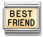 Nomination Italy Link 030166/05 Classic PLATES steel, bonded yellow gold, BEST FRIEND