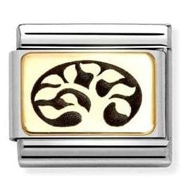 Nomination Italy Link 030166/35 Classic PLATES (IC)steel,18k gold Tree Of Life