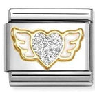 Nomination Italy Link 030220/23 Classic GLITTER,steel, enamel, 18k gold SILVER winged heart