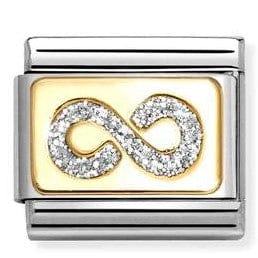 Nomination Italy Link 030224/06 Classic GLITTER , steel, enamel, 18k gold Infinity