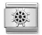 Nomination Italy Link 330101/26 Classic OXIDIZED ,st.steel & Sterling Silv.Boat Wheel