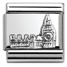 Nomination Italy Link 330105/12 Classic MONUMENTS RELIEF, silver 925 Big Ben
