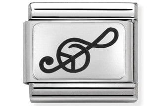 Nomination Italy Link 330109/04 CLASSIC SILVER OXIDIZED TREBLE CLEF