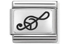 Nomination Italy Link 330109/04 CLASSIC SILVER OXIDIZED TREBLE CLEF