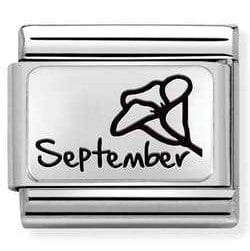 Nomination Italy Link 330112/21 Classic MONTH FLOWER PLATES (IC) steel, 925 silver.  September