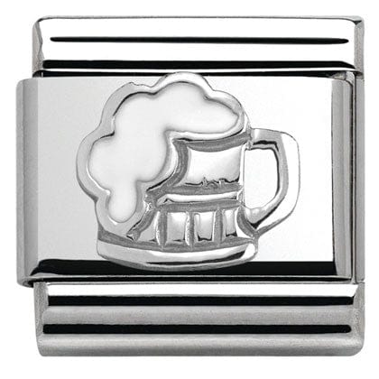Nomination Italy Link 330202/34 Classic S/steel,enamel,silver 925 Pint of beer