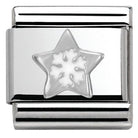 Nomination Italy Link 330204/01 Classic CHRISTMAS S/Steel,enamel,silver 925 Star with Snowflake