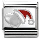 Nomination Italy Link 330204/05 Classic CHRISTMAS,~S/Steel,enamel,Silver 925 Heart with Christmas Hat