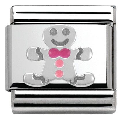 Nomination Italy Link 330204/09 Classic S/steel,enamel,Silver 925 Gingerbread Man