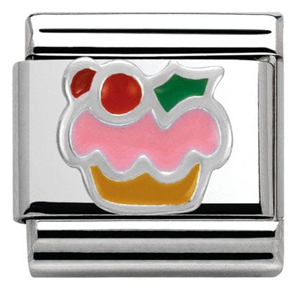 Nomination Italy Link 330204/10 Classic CHRISTMAS S/Steel,enamel,Silver 925 cupcake