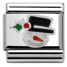 Nomination Italy Link 330204/11 Classic CHRISTMAS S/Steel,enamel,Silver 925 Snowman Face
