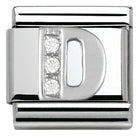 Nomination Italy Link 330301/04 Classic LETTER D  S/steel. Cub. zirc,925 silver