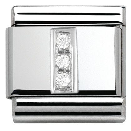 Nomination Italy Link 330301/09 Classic LETTER I S/steel. Cub. zirc,925 silver