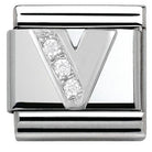 Nomination Italy Link 330301/22 Classic LETTER V S/steel. Cub. zirc,925 silver