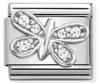 Nomination Italy Link 330304/35 Classic SYMBOLS steel,CZ & silver 925 WHITE butterfly