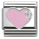 Nomination Italy Link 330305/02 CLASSIC Silver & enamel,1 CZ,925 silver Pink Heart