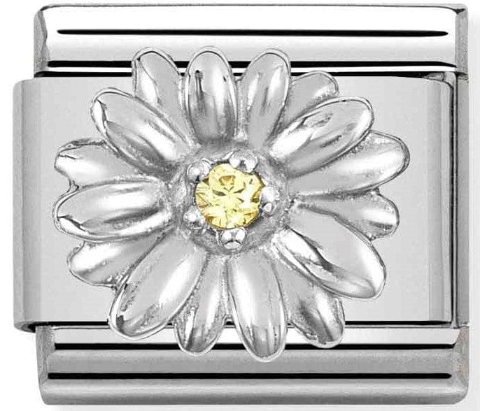 Nomination Italy Link 330311/13 Classic  symbols S/Steel,silver 925,CZ. Daisy