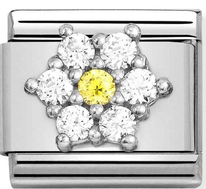 Nomination Italy Link 330322/01 Classic SYMBOLS steel, Cz,silver 925 RICH,WHITE & YELLOW flower