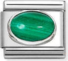 Nomination Italy link 330510/48  Classic HARD STONES steel, 925  silver Malachite