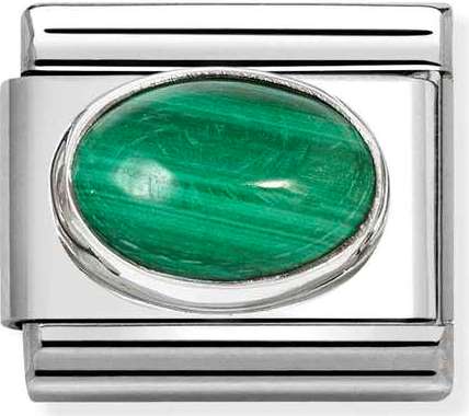 Nomination Italy link 330510/48  Classic HARD STONES steel, 925  silver Malachite