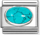 Nomination Italy link 330510/49  Classic HARD STONES steel, 925  silver Veined Turquoise