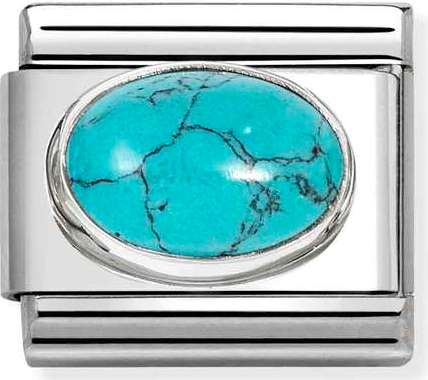 Nomination Italy link 330510/49  Classic HARD STONES steel, 925  silver Veined Turquoise