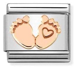 Nomination Italy Link Rose Gold Feet with Heart charm
