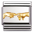 Nomination Italy Links 030122/12 Classic RELIEF,S/steel bonded yellow gold  CREATION (Italy)
