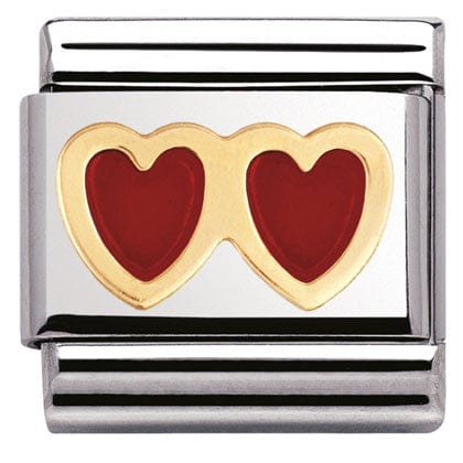 Nomination Italy Links 030207/02 Classic Love.S/steel,enamel,bonded yellow gold red Hearts