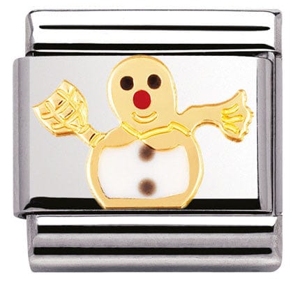 Nomination Italy Links 030225/04 Classic,S,steel,enamel,bonded yellow gold Snowman