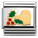 Nomination Italy Links 030225/23 Classic S/steel,enamel,bonded yellow gold Heart with holly